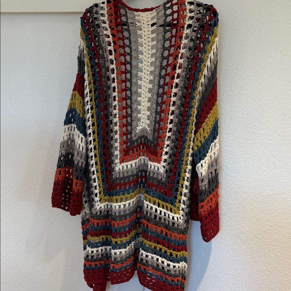 Johnny Was Multicolor Crochet Cardigan - Picture 9 of 9